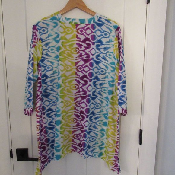 Ulla Popken Multi Coloured V Neck Tunic size 16/18 - Picture 2 of 9